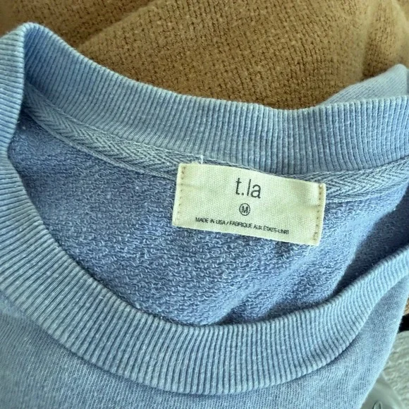 Anthropologie T.la Periwinkle Puff Sleeve Pullover Size Medium - Picture 3 of 8